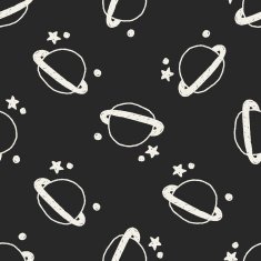 planet doodle drawing seamless pattern background