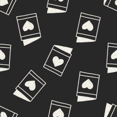 love letter doodle drawing seamless pattern background N3