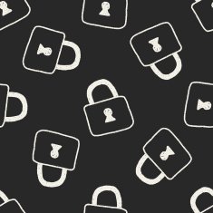 lock doodle drawing seamless pattern background