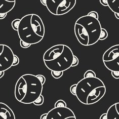 baby bear doodle drawing seamless pattern background