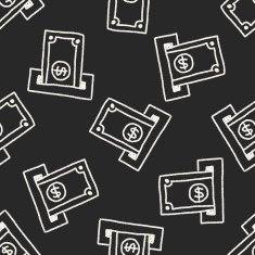 ATM doodle drawing seamless pattern background N6