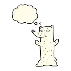 cartoon polar bear with thought bubble N13
