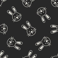 animal rabbit doodle drawing seamless pattern background