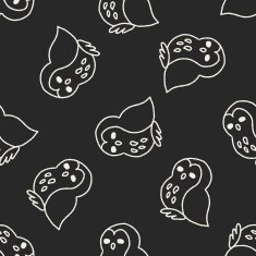 owl doodle drawing seamless pattern background