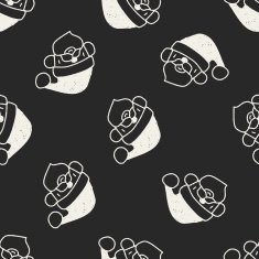 Santa Claus doodle drawing seamless pattern background
