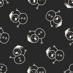 snowman doodle drawing seamless pattern background N3