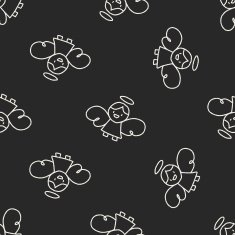 angel doodle drawing seamless pattern background