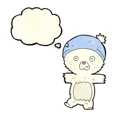 cartoon cute polar bear with thought bubble N14