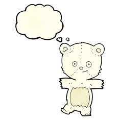cartoon cute polar bear with thought bubble N15