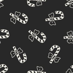 candy cane doodle drawing seamless pattern background N2