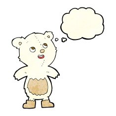 cartoon polar bear with thought bubble N15