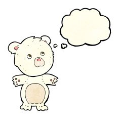 cartoon funny teddy bear with thought bubble N3
