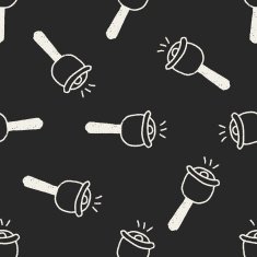 bell doodle drawing seamless pattern background