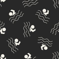 swimmer doodle drawing seamless pattern background