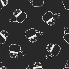 Teapot doodle drawing seamless pattern background