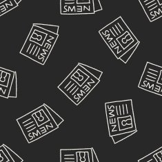 newspaper doodle drawing seamless pattern background N3