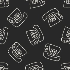 telephone doodle drawing seamless pattern background