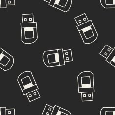 usb doodle drawing seamless pattern background