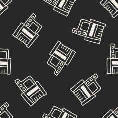 measuring cup doodle drawing seamless pattern background