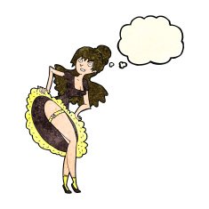 cartoon flamenco dancer with thought bubble N3