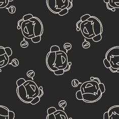 Customer service doodle drawing seamless pattern background