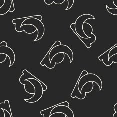 moon and cloud doodle drawing seamless pattern background N2