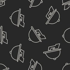 dinner doodle drawing seamless pattern background