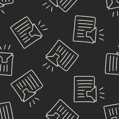 paper and loudspeakers doodle drawing seamless pattern background