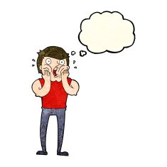 cartoon gasping man with thought bubble N2