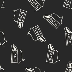 face cream doodle drawing seamless pattern background