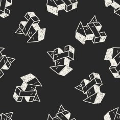 Doodle Building Blocks seamless pattern background