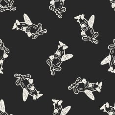 Doodle Toy Plane seamless pattern background N2