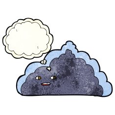 cartoon cloud with thought bubble N5