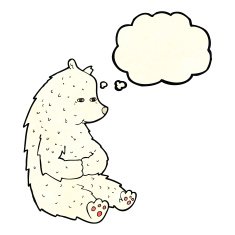 cute cartoon polar bear with thought bubble N18