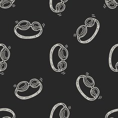 Doodle Goggles seamless pattern background N5