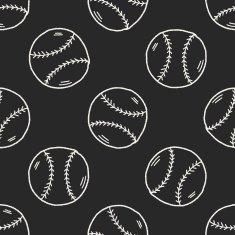 Doodle Baseball seamless pattern background N3