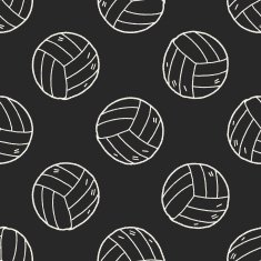 Doodle Volleyball seamless pattern background