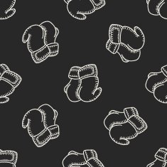 Doodle Boxing seamless pattern background N3