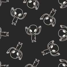 Doodle Alien seamless pattern background