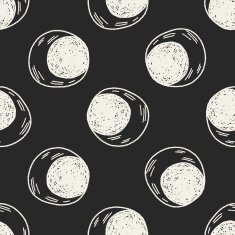 Doodle Moon seamless pattern background