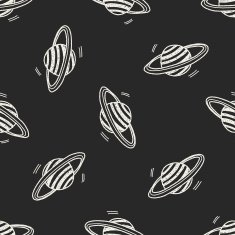 Doodle Planet seamless pattern background N2