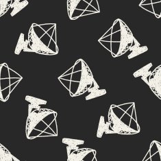 Doodle Satellites seamless pattern background N9