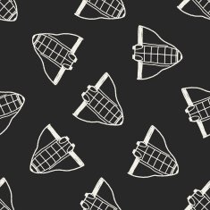 Doodle Spaceship seamless pattern background N5