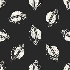 Doodle Planet seamless pattern background N3