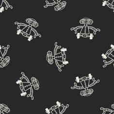 Doodle Robot seamless pattern background N30