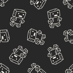 Doodle Robot seamless pattern background N50