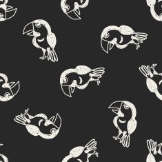 Doodle Bird seamless pattern background N2