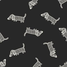 Doodle Dog seamless pattern background