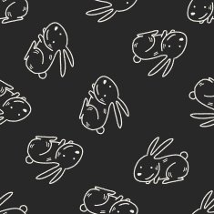 Doodle Rabbit seamless pattern background