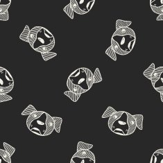 Doodle Dog seamless pattern background N3